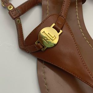 RALPH LAUREN Brown Flat Sandals